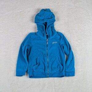 Juicy Couture Toddler Girls Velour Track Suit Jacket 3T Blue Silver Sequins Y2K